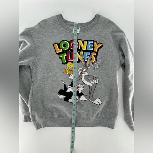 Women's Warner Brothers Looney Tunes Sweatshirt Gray Medium - Picture 5 of 7